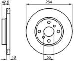 Bosch szellőző féktárcsa Ø254mm 0 986 478 585
