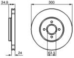 Bosch szellőző féktárcsa Ø300mm 0 986 479 048