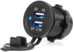 AMiO Autós töltő 2x USB 3.1A 12/24V vízálló
