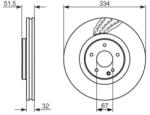 Bosch szellőző féktárcsa Ø334mm 0 986 479 650