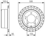 Bosch szellőző féktárcsa Ø335mm 0 986 479 A61