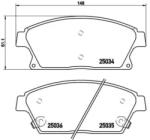 BREMBO fékbetét készlet, tárcsafék P59 077X