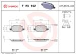 BREMBO fékbetét készlet, tárcsafék P23 152