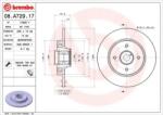 BREMBO Féktárcsa tömör Ø268mm 08. A729.17