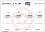 BREMBO fékbetét készlet, tárcsafék P61 064