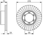 Bosch szellőző féktárcsa Ø278, 5mm 0 986 479 488