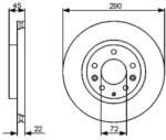 BOSCH szellőző féktárcsa Ø289, 6mm 0 986 479 474