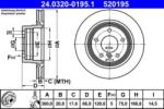 ATE Féktárcsa szellőztetett Ø300mm 24.0320-0195.1