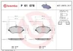 BREMBO fékbetét készlet, tárcsafék P61 078