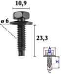 Romix - Chrysler csavar M6 (10 db-os csomag)