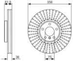Bosch szellőző féktárcsa Ø356mm 0 986 479 349