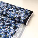  Viszkóz POPLIN STRETCH Painted flowers navy digital print