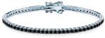 SAVICKI Brățară tennis din argint cu moissanite negre 2, 2 mm 16 cm