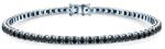 SAVICKI Brățară tennis din aur alb 585 cu diamante negre 1.980 ct 3, 0 mm 19 cm
