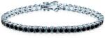 SAVICKI Brățară tennis argint cu moissanite negre 3, 4 mm 18 cm
