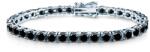 SAVICKI Brățară tennis argint cu moissanite negre 4, 1 mm 18 cm