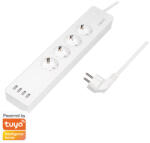 LogiLink Prelungitor inteligent LogiLink SH0104, Wi-Fi, 4 prize, 4xUSB 5 V/4 A max. 20 W, protectie supracurent/supratensiune/scurtcircuit/supraincalzire, IP20, compatibil Tuya, H05VV-F 3G 1.5 mmÂ˛, cordon 1.8