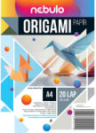 Nebulo Origami és kivágó papír A4, vegyes színek, 20 lap/csomag, Nebulo (A4-ORIPAP-20) - officefirst