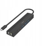 Hama Usb-c elosztó, 6 port, 3x Usb A, Usb-c, Hdmi, Lan (00200144)