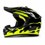 Fixato Casca Moto/Enduro FIXATO, Interior Confortabil, Ventilatie Multipla, pentru Moto, Cross, Enduro, ATV, Dirt Bike, Galben Neon, L 53-54cm (enduro-2-galben-neon-L)