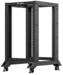 Lanberg OR01-6818-B Nyitott állvány 18U 600x800 Fekete (OR01-6818-B)
