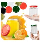 Bimberek 5 db-os hatszögletű üvegkészlet, 200 ml, piros/zöld/fehér/fekete/arany tetővel (ZES001185)