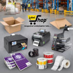 Label Print Pungi hartie personalizate cu maner rasucit, imprimare fata, 18+9 x 24 cm, hartie alba 70g (PF810125357)