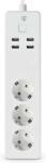 Nedis Prize inteligente Nedis SmartLife cu 3 prize si 4 USB, 3680 W, 1.80 m, alba (31801217)