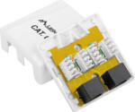 Lanberg Priza dubla UTP cat 6, neecranata, Lanberg 40425, montaj aparent, 2 x RJ45, alba (OU6-0002-W)