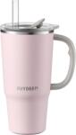 Buydeem Cană termică cu pai încorporat Buydeem DS57-P, 700 ml, menține temperatura (cald/rece) până la 6 ore, izolație sub vid, oțel inoxidabil, fără BPA, roz (DS57-P)