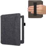kwmobile Flip Tok Kobo Aura H2O Edition 2 E-könyv Olvasóhoz - Mágneses Záródású Szövet Borítás Kézpánttal - Sötétkék