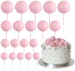 ASTARON 20 db Tortadekoráció Golyók Cake Topper, Mini Lufi Torta Díszítő Esküvőre Babyshowerre Születésnapra, Világos Rózsaszín
