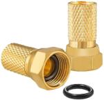  F csatlakozó koax kábelre, gumigyűrűs, 7, 0mm, aranyozott (WTY0453A)
