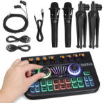  Studió Mikrofon Kondenzátoros Hangkártya Mixer Tripod Szett (4896009074342)