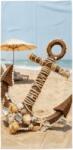  Prosop de plaja cu uscare rapida ANTIC ANCHOR colorat 70 x 140 cm, 100% microfibra Prosop