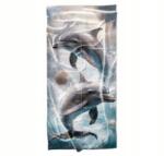  Prosop de plaja cu uscare rapida DOLPHINS albastru 70 x 140 cm, 100% microfibra Prosop