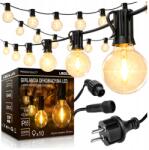 LEDLUX LED-es kerti fényfüzér 10x10m izzók LED-es napelemes gömbök hálózati (Girlanda LED G40 E12 10m 10x E12 )