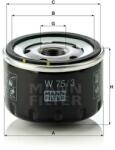 Mann Filter Olajszűrő W 75/3