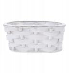 Trend-Deco Ovális virágtartó fedél fa erkélyláda fóliával 26 cm (TRE26ND0023 WH S/3/S)