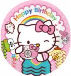 SHOW Papír desszert tányérok Hello Kitty Szülinap 18 cm 10 db