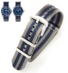  Curea Universală Nylon - 22 mm - Gri și Bleumarin - Compatibilă OMEGA, Rolex, Tudor, Hamilton, SEIKO (5672)
