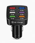 Domag Incarcator Auto Universal 6 Porturi QC3.0 15A Negru