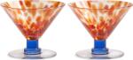 &K Amsterdam Pahare de cocktail Coupe 9 cm, roșii, 2 buc (366-03) Pahar
