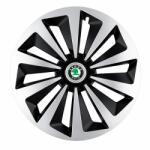 AutoHelix MSA Set 4 capace roti Fox Gri-Negru R15 Compatibil Cu Skoda (6214)