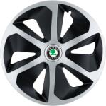 AutoHelix MSA Set 4 capace roti Roco Gri-Negru R15 Compatibil Cu Skoda (2735)
