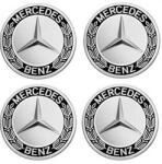 AutoHelix MSA set 4 Capace jante aliaj Mercedes Benz 75mm Negru/Crom (A1714000025-BlackCrom-1)