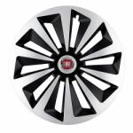 AutoHelix MSA Set 4 capace roti Fox Gri-Negru R14 Compatibil Cu Fiat (6164)