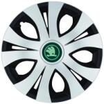 AutoHelix MSA Set 4 Capace Roti Top Gri-Negru R15, Compatibil Cu Skoda Nou Verde (20193)
