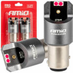 AMiO Set becuri CANBUS PRO BAY15D P21/5W becuri LED 4x3030 SMD rosu 12V 24V AMIO-03586 (AX_03586)