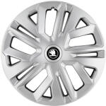 AutoHelix MSA Set 4 Capace Roti 14 inchi (R14) Raven Gri, pentru Skoda Alb Negru (20223)